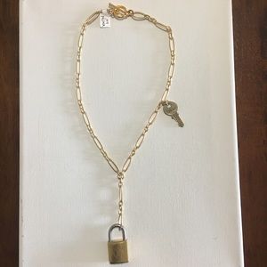 Vintage Louis Vuitton Lock and Key on Necklace